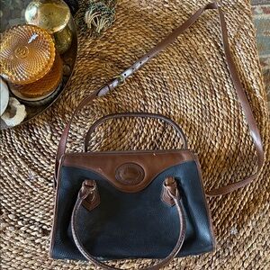 Dooney & Bourke Black and Brown Shoulder Bag